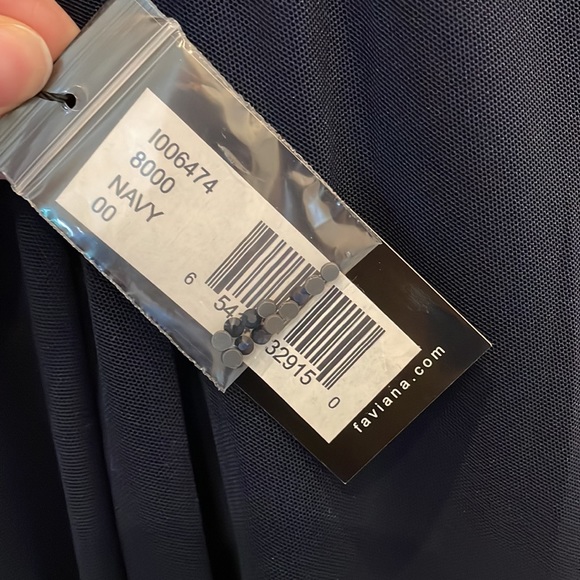 Faviana 8000 Navy Dress - Picture 4 of 5